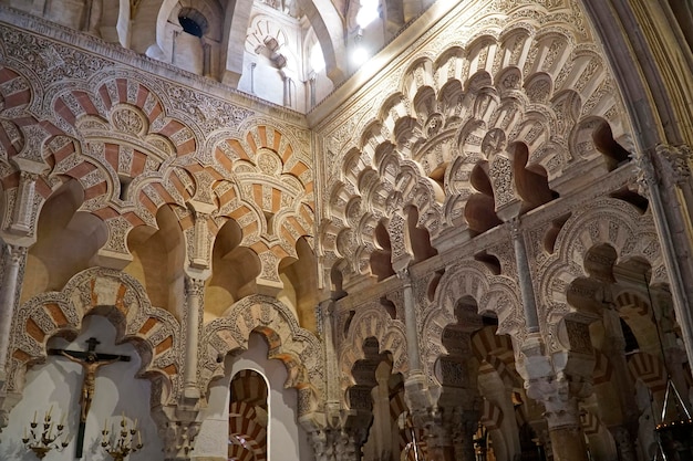 Interior of Mezquita Mosque Cathedral of Cordoba in Spain