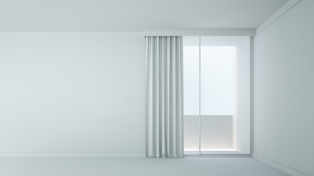 The interior minimal empty space in home - 3D Rendering