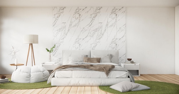 Foto modellazione interna con decorazione in camera da letto