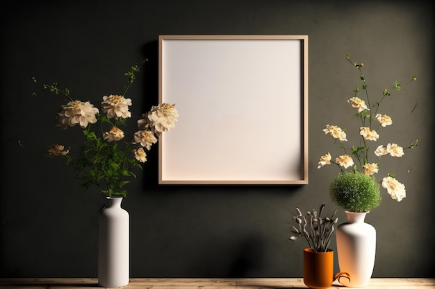 Interior Mockup Dark Blank Wall Mockup Wall Art Mockup