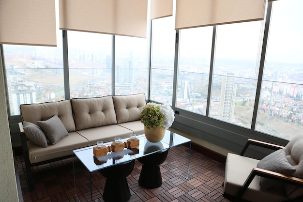 interior of modern balcony terrace