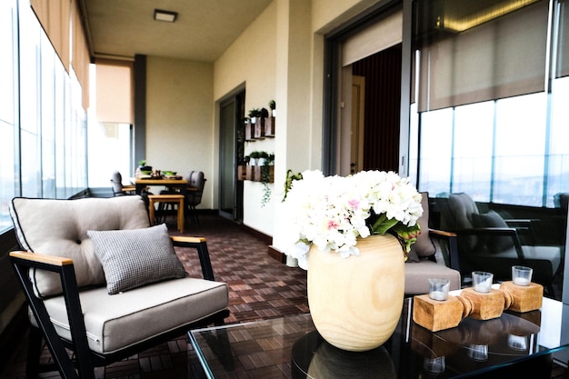 interior of modern balcony terrace