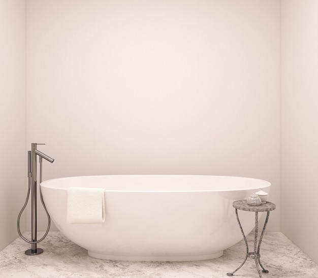 Foto interno del bagno moderno. rendering 3d.