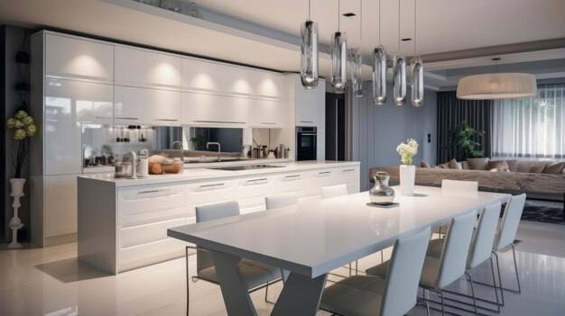 Interior of a modern beautiful kitchen