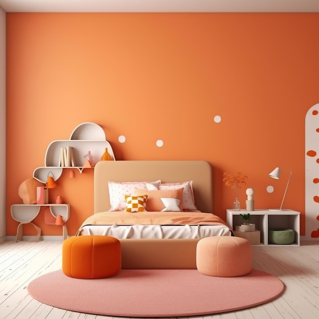 Interior of modern children's room Generative Ai