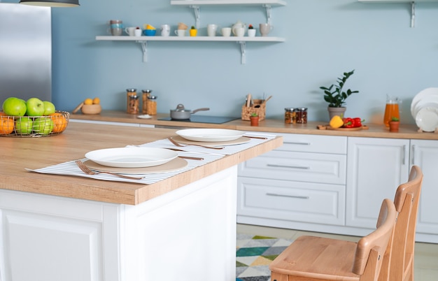 Interior of modern comfortable kitchen