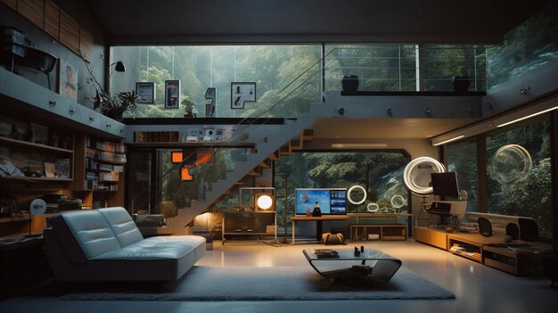 Interior of a modern and cozy house