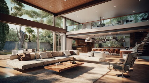 Interior of a modern and cozy house