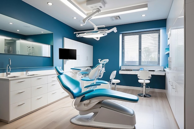 Foto l'interno di un moderno ufficio dentistico