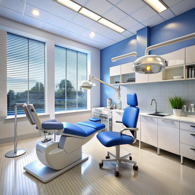 Foto l'interno di un moderno ufficio dentistico