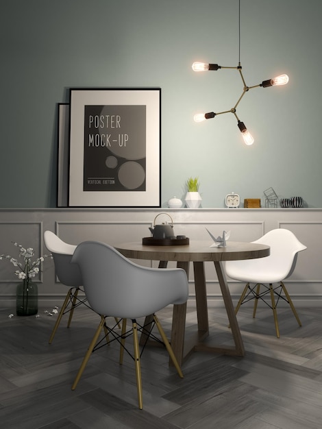 Interior modern design room 3D illustration