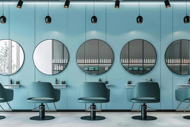 Photo interior of modern hair beauty salon