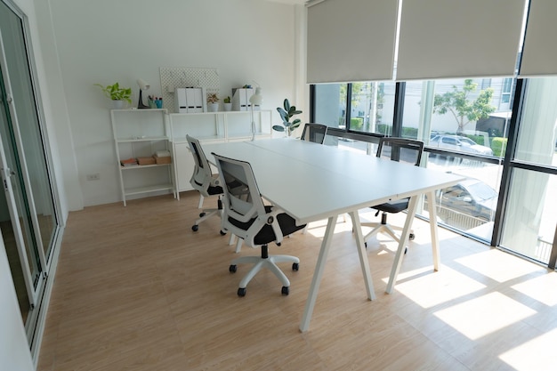 Interior of a modern home office small office start up business