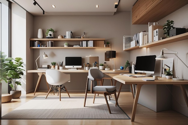 Interior of modern home office