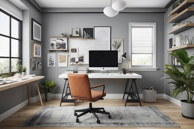 Interior of modern home office