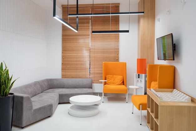 Interior of a modern hospital waiting room