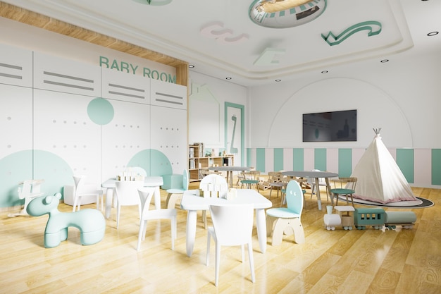 Interior Of A Modern Kindergarten Classroom