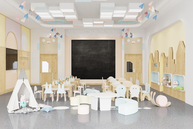 Interior Of A Modern Kindergarten Classroom