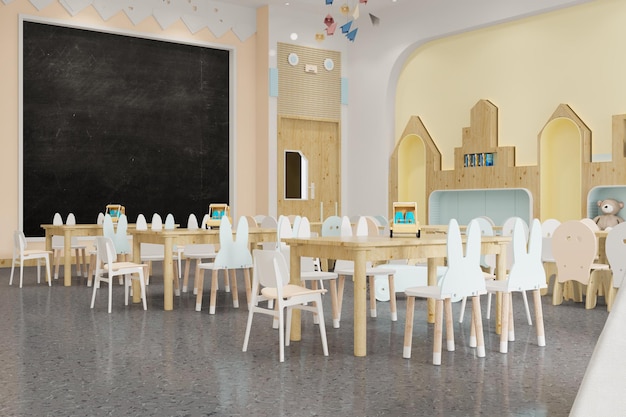 Interno di una moderna aula di scuola materna