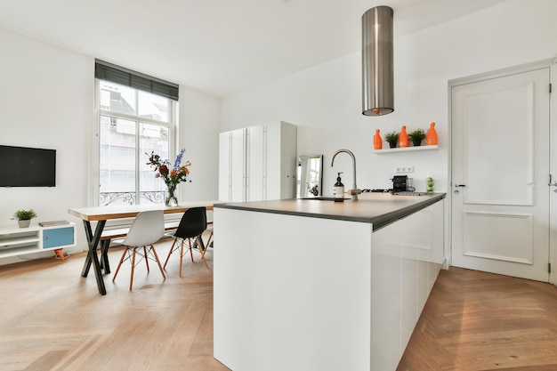 Photo interior of modern kitchen