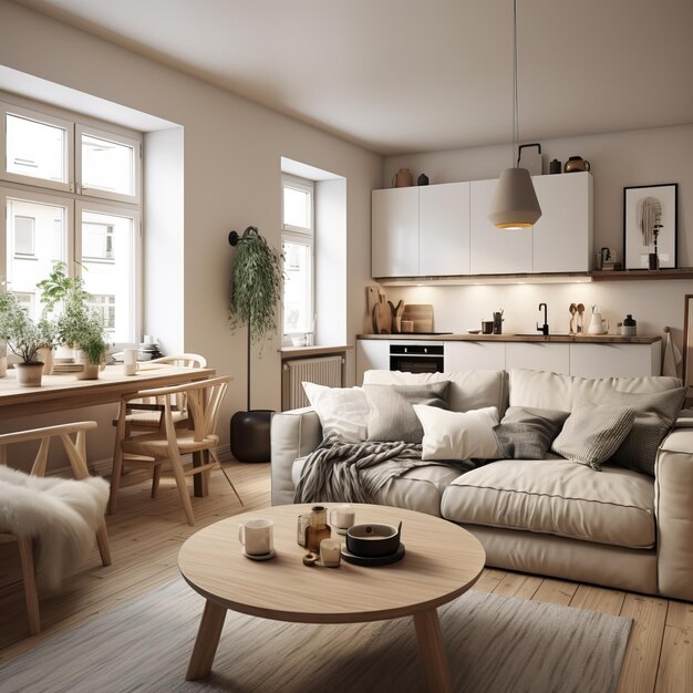Premium Photo Interior Of Modern Living Room With White Walls Wooden Premium Photo Interior Of Modern Living Room With White Walls Wooden