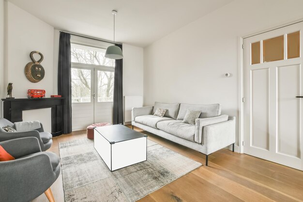 The interior of a modern living room