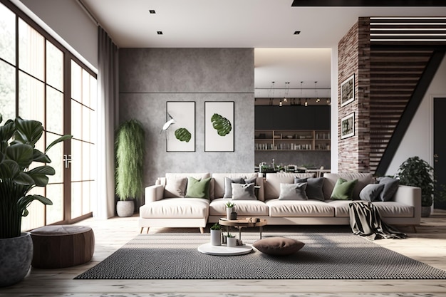 Interior modern living room