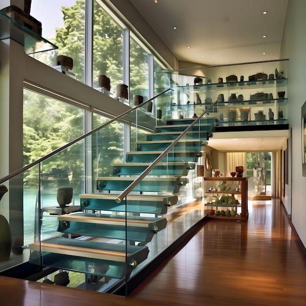 interior of modern luxury house view from the terrace