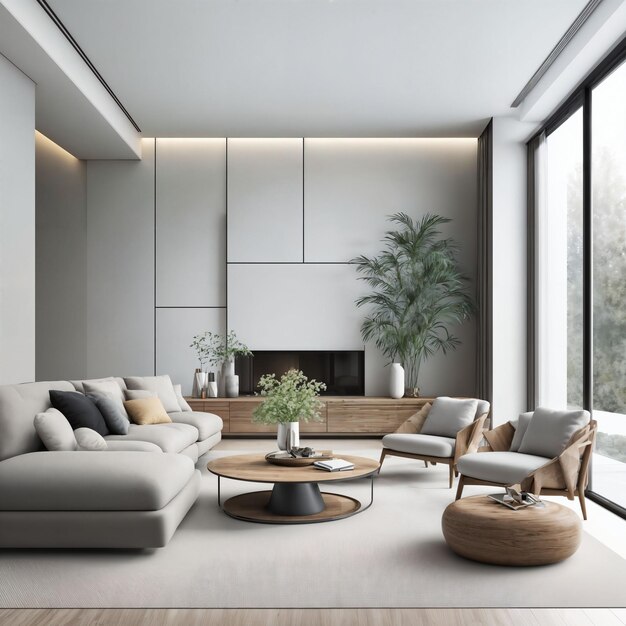 Premium AI Image | interior of modern minimal luxury living room ...