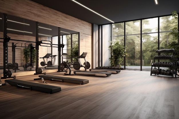 Interior of a modern minimalist gym