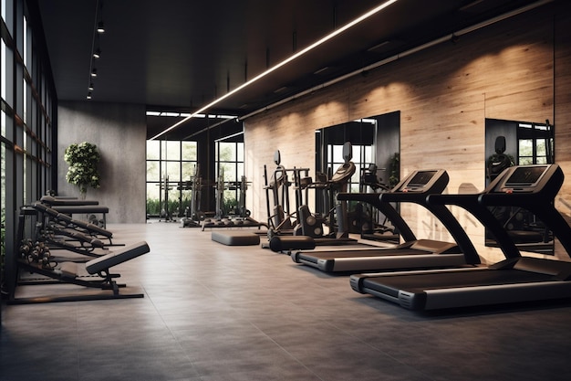 Interior of a modern minimalist gym
