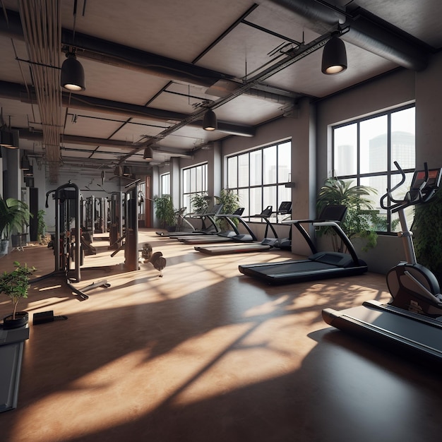 interior of a modern minimalist gym