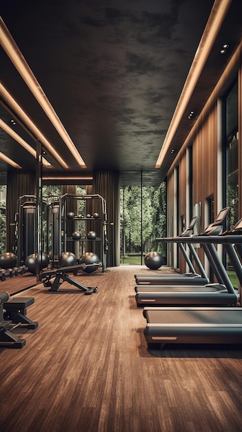 interior of a modern minimalist gym