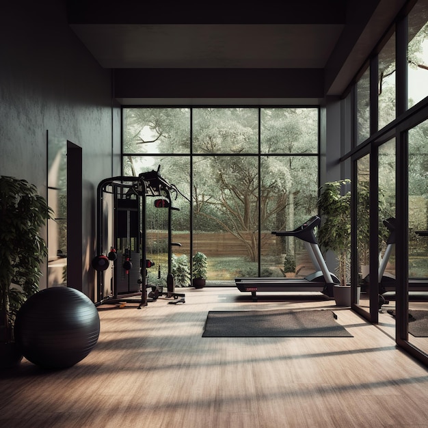 interior of a modern minimalist gym