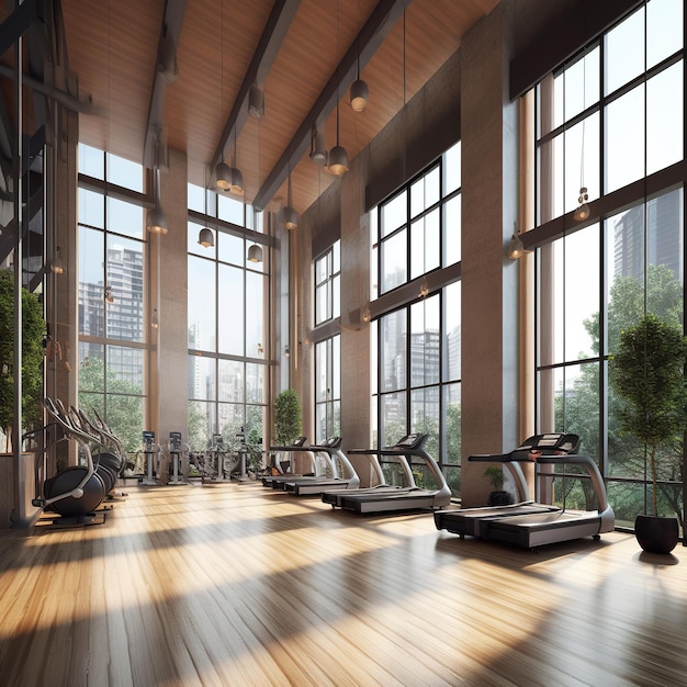 interior of a modern minimalist gym