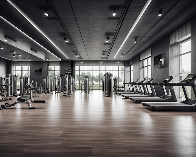 interior of a modern minimalist gym