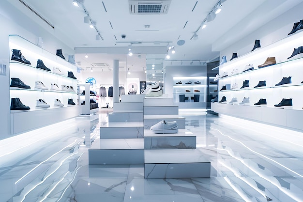 interior of modern shoe store