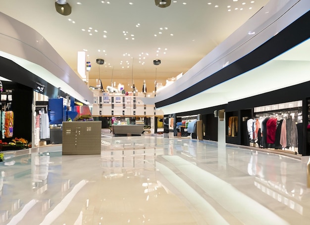 Interior in a modern shopping center