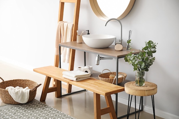 Interior of modern stylish bathroom