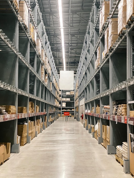 Interior of a Modern Warehouse Storage of Retail Shop