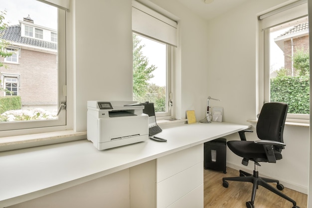 Interior of modern workplace at home