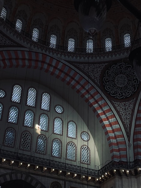 Photo interior of the mosque suleymaniye mosque