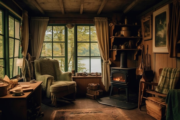 Photo an interior of a national trust cottage