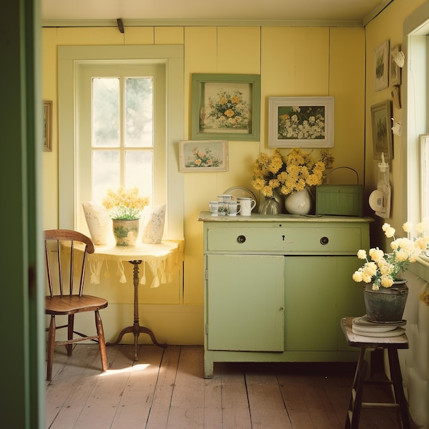 An interior of a national trust cottage