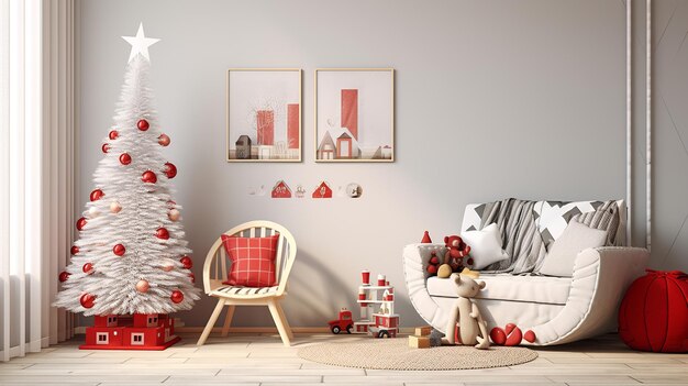 interior new born room decoration in merry Xmas style