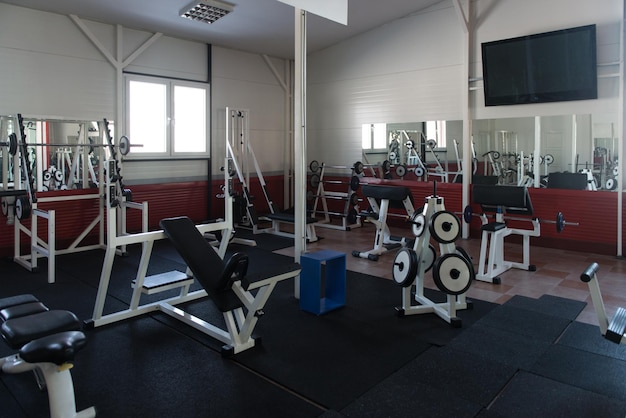 Interior Of New Modern Gym With Equipment