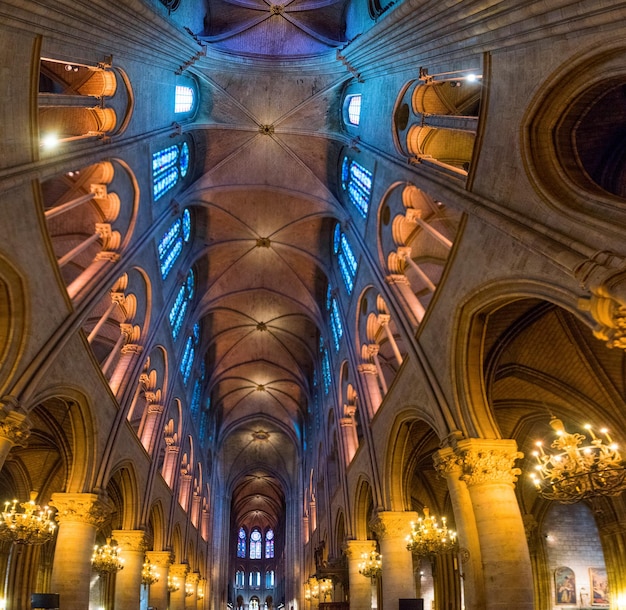 Photo interior of notre dame de paris. 5.08.2017