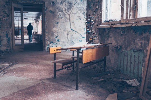 Interior of old abandoned built structure