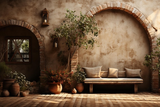 interior of an old brick house