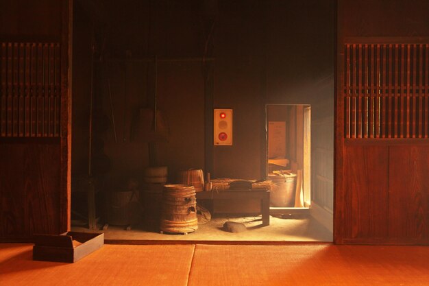 Photo interior of old farmhouse